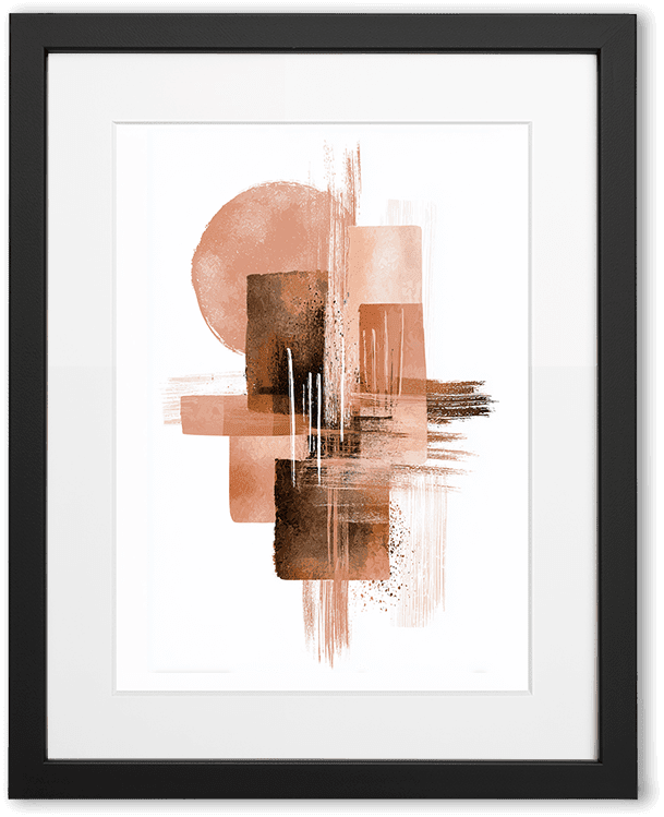 Brown & Peach Abstract Japandi Rectangles & Brushstrokes - Image 6