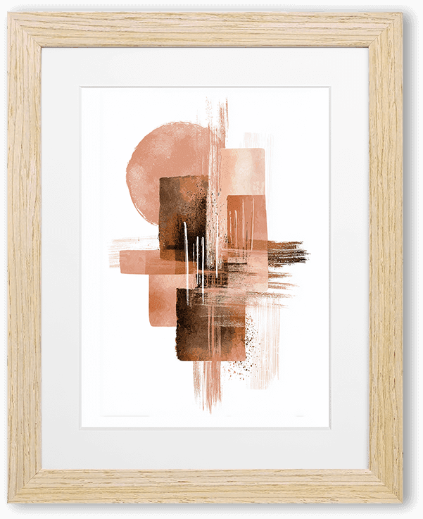 Brown & Peach Abstract Japandi Rectangles & Brushstrokes - Image 2