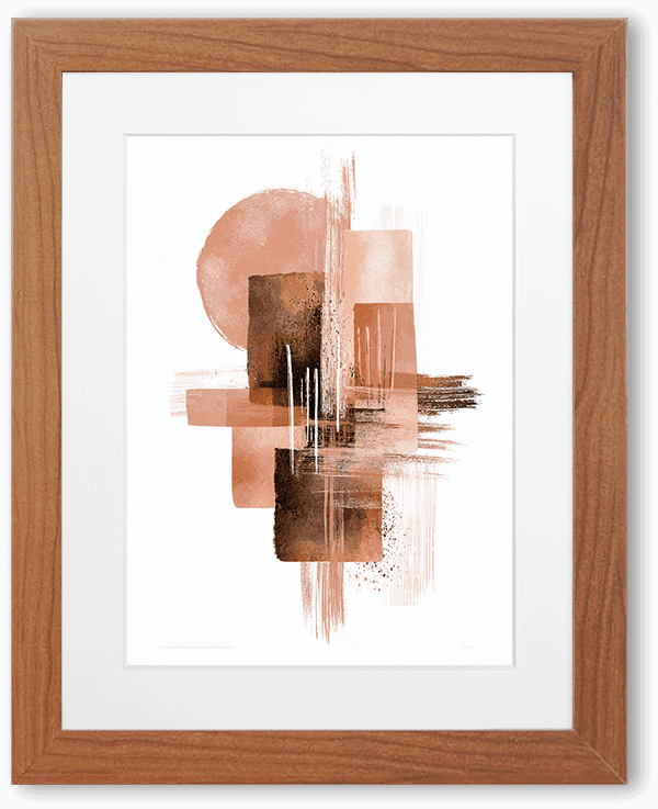 Brown & Peach Abstract Japandi Rectangles & Brushstrokes - Image 3