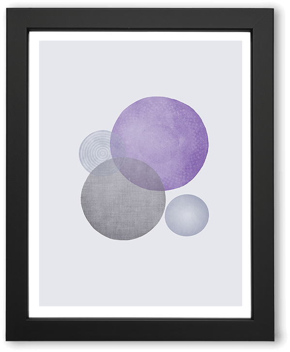Soft, overlapping circles in muted lavender, gray, and pale blue float on a light background. Subtle fabric-like textures and gentle transparency create a calm, organic composition with balanced negative space.
