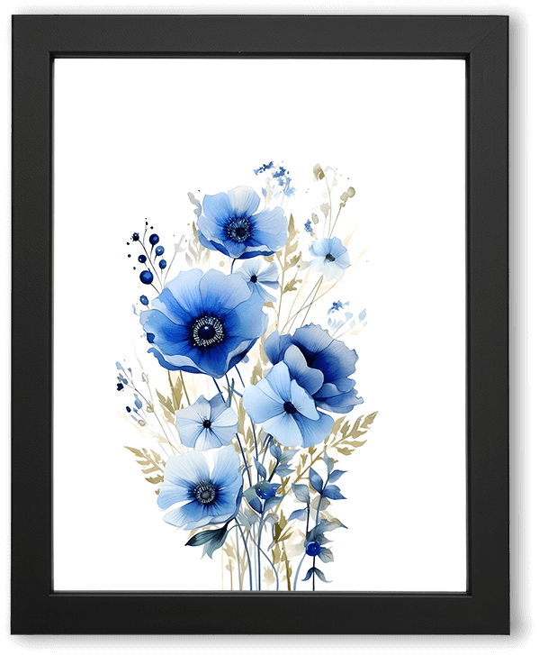 Blue Blossoms Rising in Quiet Harmony