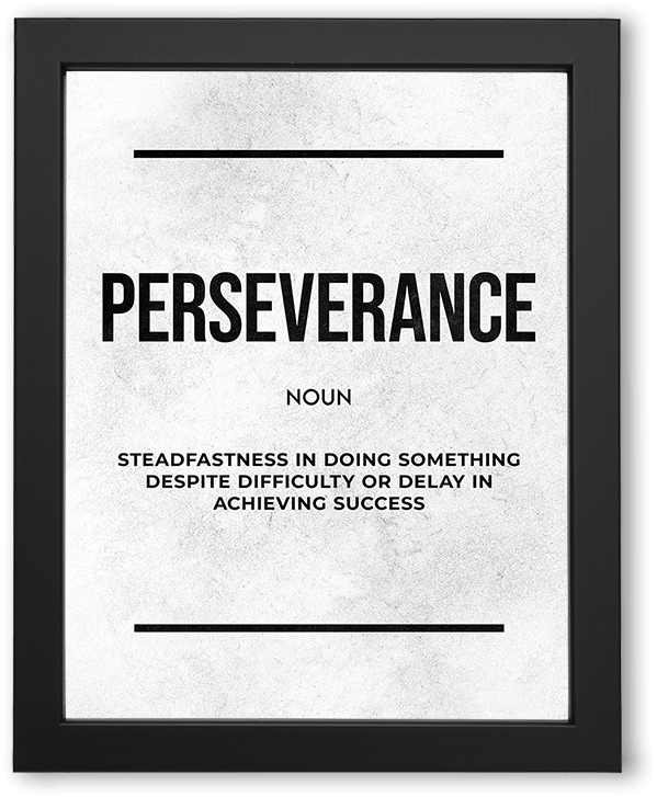 Perseverance Definition Motivational Wall Art Light