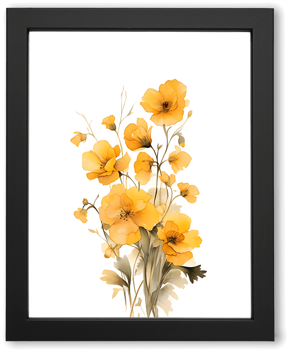 Yellow Wildflowers with Soft Green Stems